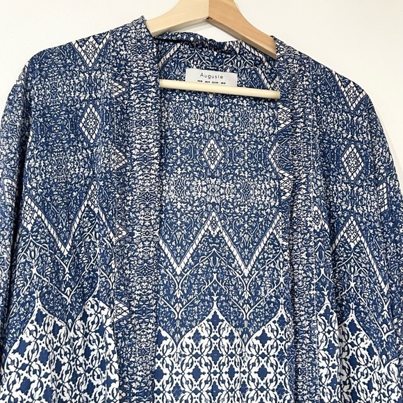 Auguste Long Flowy Duster‎ Kimono in Navy Wonder 4 - Picture 7 of 11